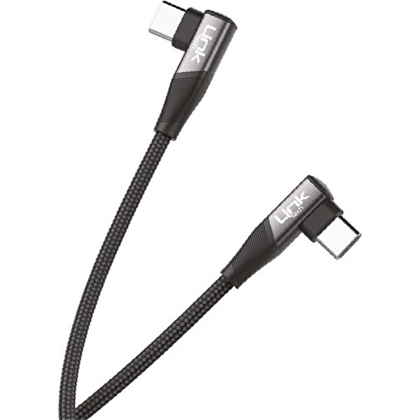 Linktech K595 Type-C to Type-C 3A 60 W 1.5 M Gaming Metal Başlı Gri Şarj Kablosu