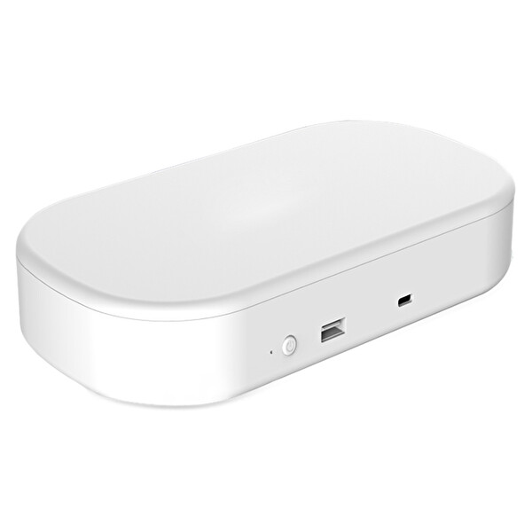 Beyaz Kablosuz Şarj Aleti Ve Uv Maske Sterilizasyon Kutusu Dezenfektan Cihazı