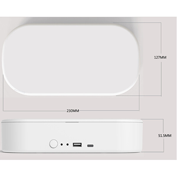 Beyaz Kablosuz Şarj Aleti Ve Uv Maske Sterilizasyon Kutusu Dezenfektan Cihazı