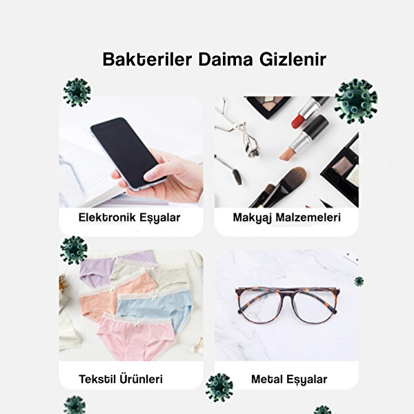 Beyaz Kablosuz Şarj Aleti Ve Uv Maske Sterilizasyon Kutusu Dezenfektan Cihazı