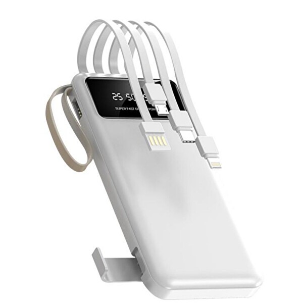 Torima Hızlı Şarj Özellikli 4 Çıkışlı 10.000 mAh Beyaz Powerbank