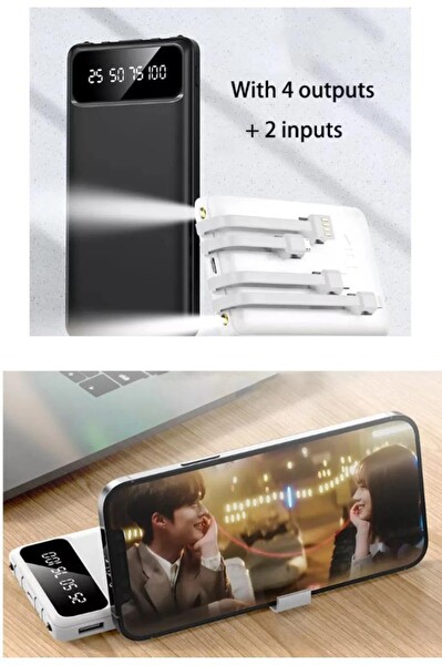 Torima Hızlı Şarj Özellikli 4 Çıkışlı 10.000 mAh Beyaz Powerbank