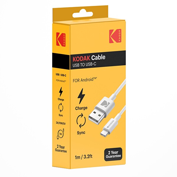 Kodak USB - Type C 1 M Beyaz Şarj Kablosu