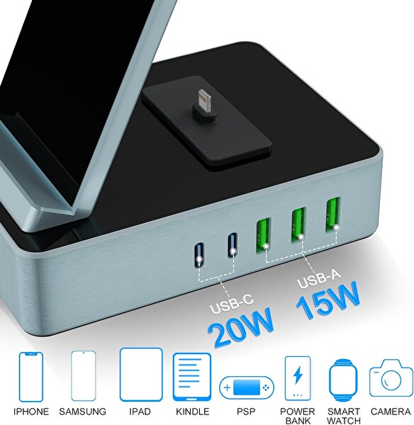 Tacelary 8'i 1 Arada 100W Alüminyum Alaşımlı Mavi Şarj İstasyonu