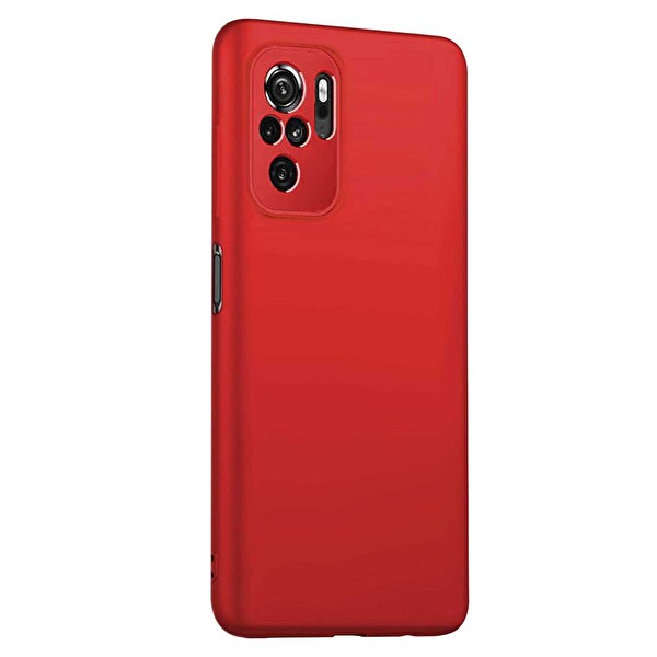 Microsonic Matte Silicone Xiaomi Redmi Note 10s Kılıf Kırmızı