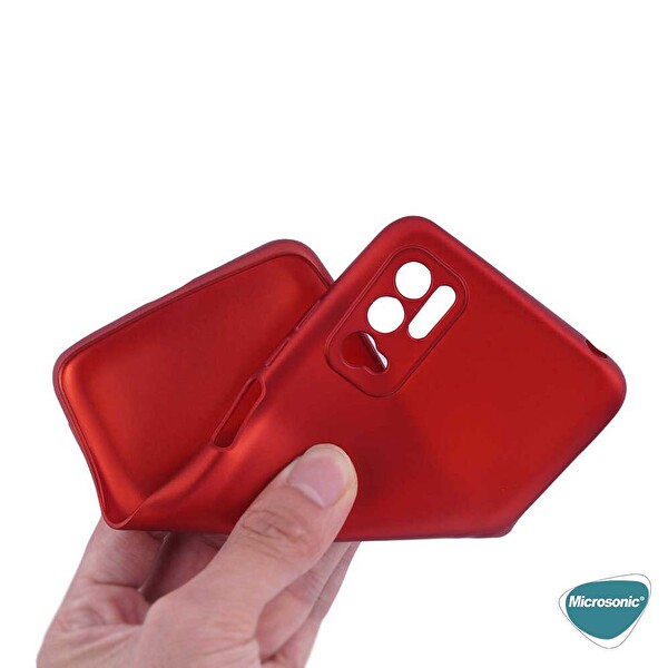Microsonic Matte Silicone Xiaomi Redmi Note 10 5g Kılıf Mavi