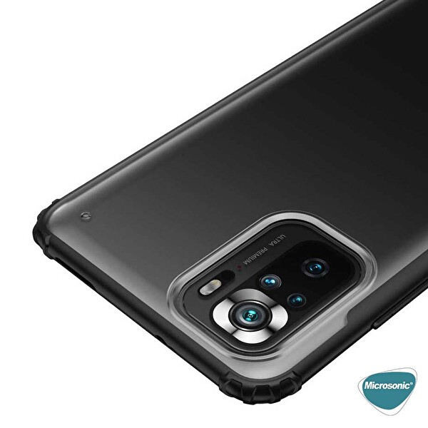 Microsonic Xiaomi Redmi Note 10s Kılıf Frosted Frame Siyah