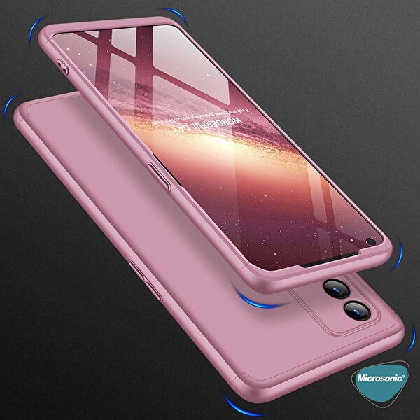 Microsonic Oppo A74 4g Kılıf Double Dip 360 Protective Rose Gold
