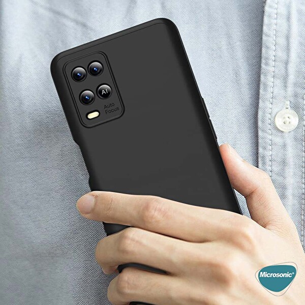 Microsonic Oppo A54 4g Kılıf Double Dip 360 Protective Siyah Kırmızı