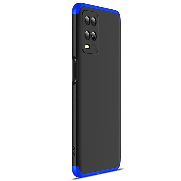 Microsonic Oppo A54 4g Kılıf Double Dip 360 Protective Siyah Mavi