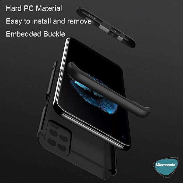 Microsonic Oppo A54 4g Kılıf Double Dip 360 Protective Siyah Gri