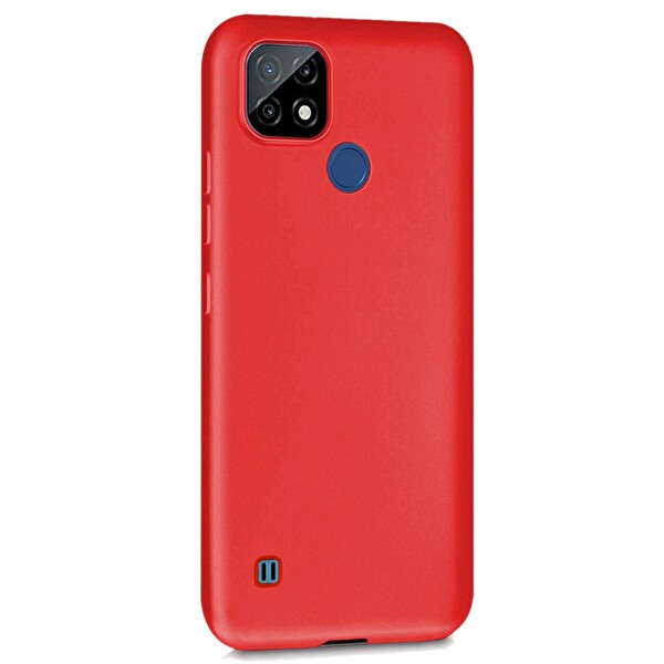 Microsonic Matte Silicone Realme C21 Kılıf Kırmızı