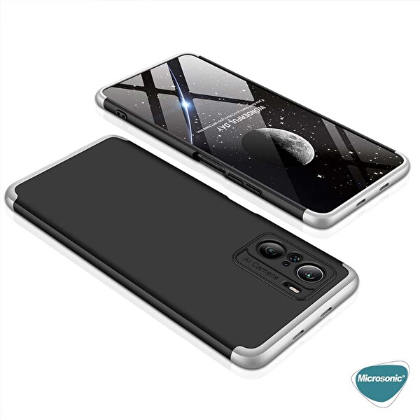 Microsonic Xiaomi Poco F3 Kılıf Double Dip 360 Protective Siyah Kırmızı