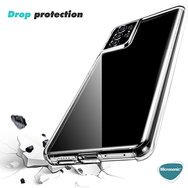 Microsonic Samsung Galaxy S21 Ultra Kılıf 6 Tarafı Tam Full Koruma 360 Clear Soft Şeffaf