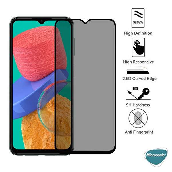 Microsonic Xiaomi Redmi 10 5g Privacy 5d Gizlilik Filtreli Cam Ekran Koruyucu Siyah