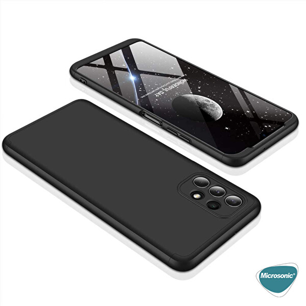 Microsonic Samsung Galaxy A32 4g Kılıf Double Dip 360 Protective Siyah Mavi
