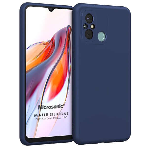 Microsonic Matte Silicone Xiaomi Redmi 12c Kılıf Lacivert