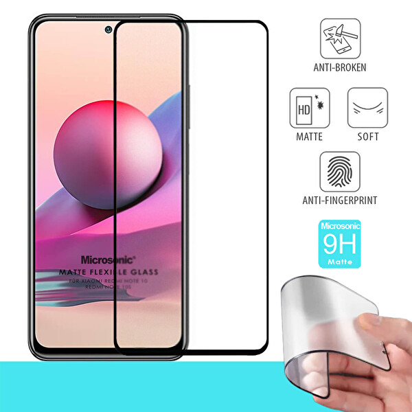 Microsonic Xiaomi Redmi Note 10 Seramik Matte Flexible Ekran Koruyucu Siyah
