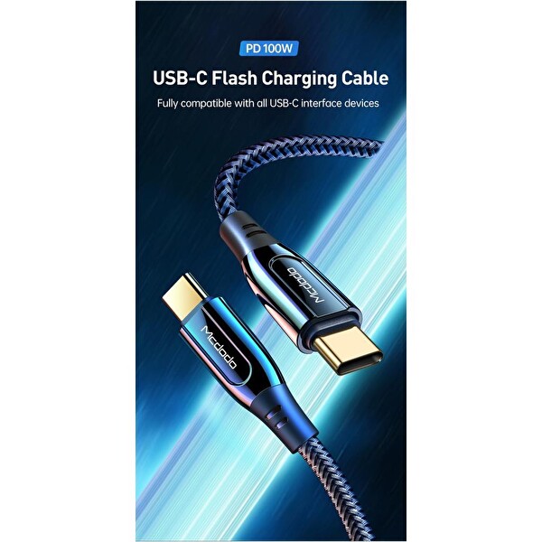 Mcdodo CA-8120 100W 5A Type-C PD Hızlı 1.2 M Siyah Şarj Kablo