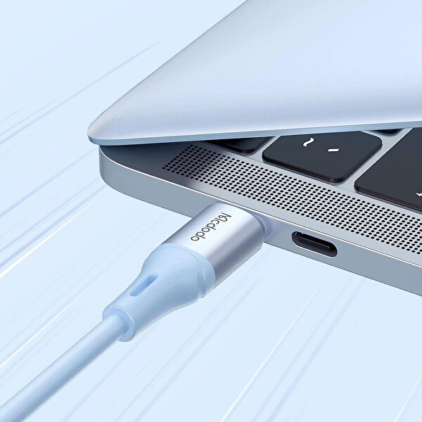 Mcdodo CA-2214 Type-C Type-C 65W 3A Hızlı 1.2 M Mavi Data Şarj Kablo