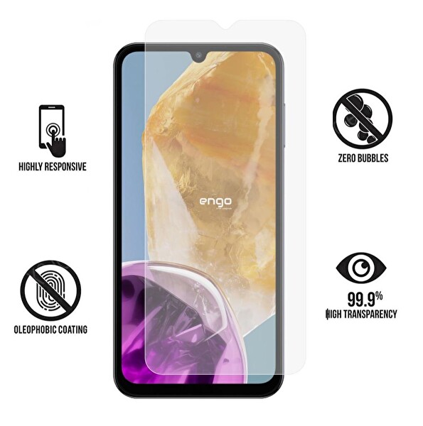 Engo Samsung Galaxy M15 5G Mat Şeffaf Ekran Koruyucu
