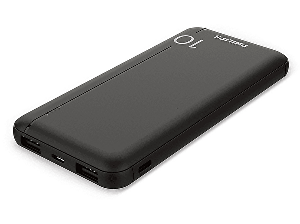 Philips DLP1810CB 10.000 mAh 2xUSB-A 2.1A USB-C Çıkış Taşınabilir Şarj Cihazı Siyah