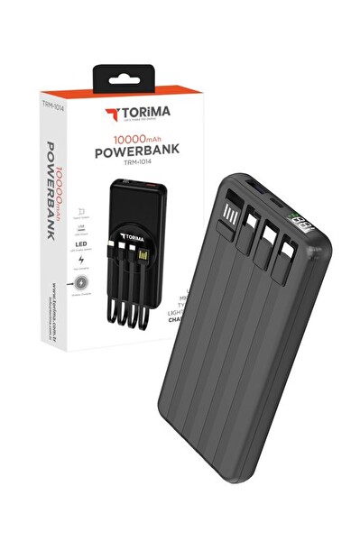 Torima TRM-1014 Siyah 10.000 mAh Wireless Dijital Göstergeli Hızlı Şarjlı Powerbank