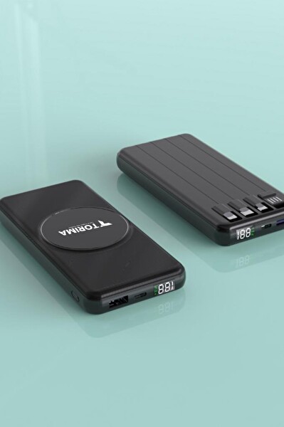 Torima TRM-1014 Siyah 10.000 mAh Wireless Dijital Göstergeli Hızlı Şarjlı Powerbank