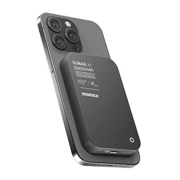 Momax Black Wireless 5000 mAh MagSafe Uyumlu Kablosuz Powerbank