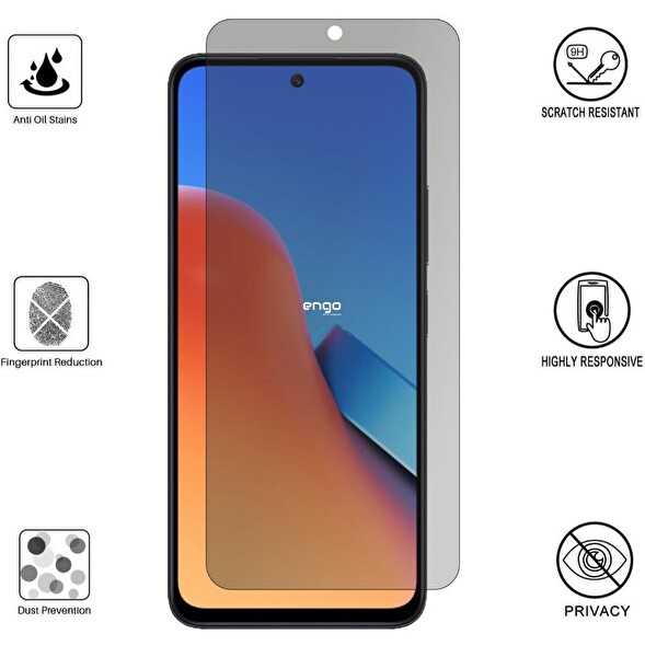Engo Xiaomi Redmi 12 İle Uyumlu Hayalet Ekran Koruyucu Şeffaf