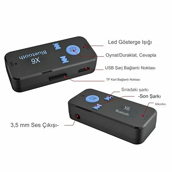 Hadron HD9004 Hafıza Kart Yuvalı Aux Araç Müzik Bluetooth Dongle