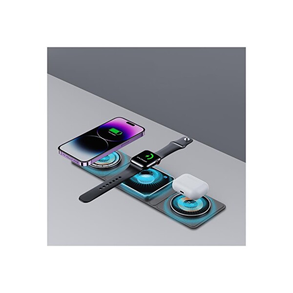 Sunix MG-70 15 W 3in1 Kablosuz Şarj Standı