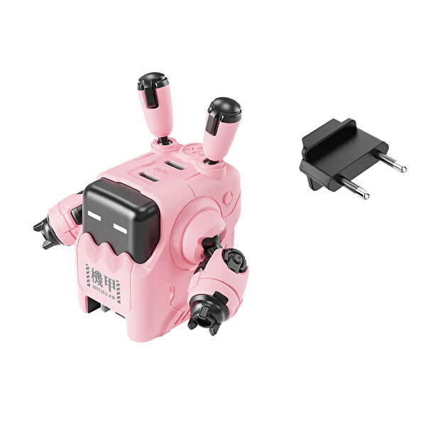 GravaStar Delta35 Pembe Robot Figürlü 35W Hızlı Şarj Adaptörü