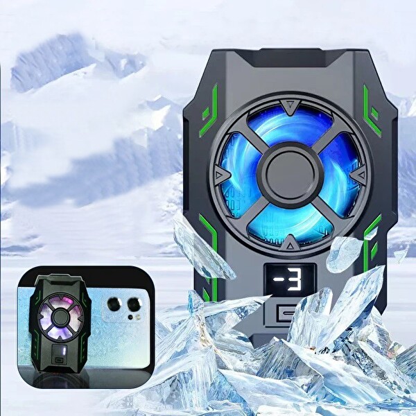 Sprange SRMC2 Radyatörlü Dijital Göstergeli Led Aydınlatmalı Telefon Soğutucu Fan