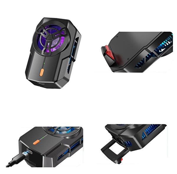 Sprange SRMC4 Radyatörlü Rgb Ledli Şarjlı Bataryalı Telefon Soğutucu Fan