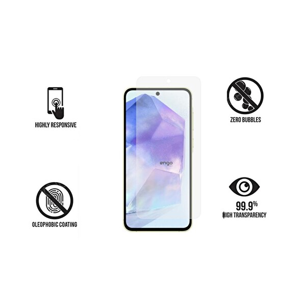 Engo Samsung Galaxy A55 5G Mat Ekran Koruyucu Şeffaf
