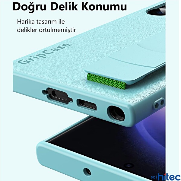ScHitec Samsung Galaxy S24 Uyumlu Premium Case Parmak Askılı Telefon Kılıfı Siyah