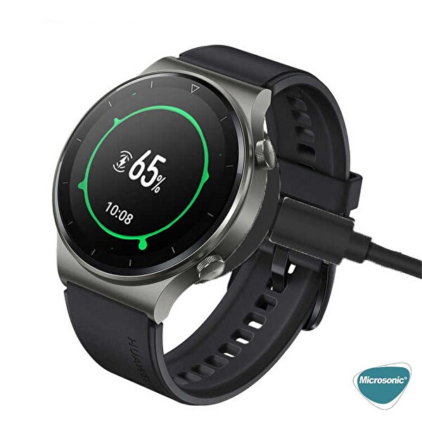 Microsonic Huawei Watch 3 Manyetik Usb Şarj Kablosu Siyah
