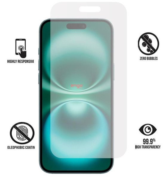 Engo iPhone 16 Plus Mat Ekran Koruyucu Parmak İzi Bırakmaz