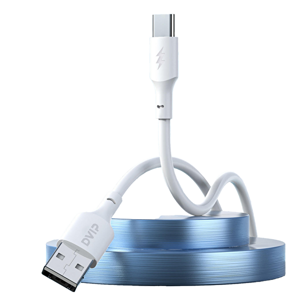 Dvip L24 6A 100W Usb-A to Type-C Hızlı Şarj ve Data Kablosu 1 M Beyaz