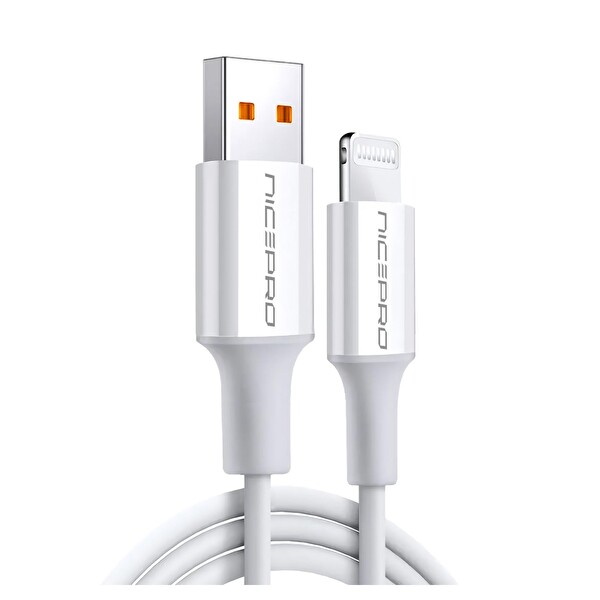 NPO UTL12 60W TPE USB to Lightning 1.2 M Hızlı Şarj ve Data Kablosu Beyaz