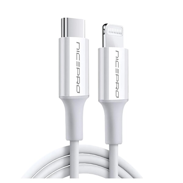 NPO CTL12 60W TPE Type-C to Lightning 1.2 M Hızlı Şarj ve Data Kablosu Beyaz