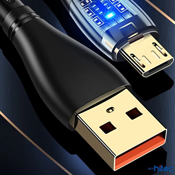 ScHitec 6A 120 W UsbA to Type-C 1 Metre Hızlı Data ve Şarj Kablosu Beyaz YK234B