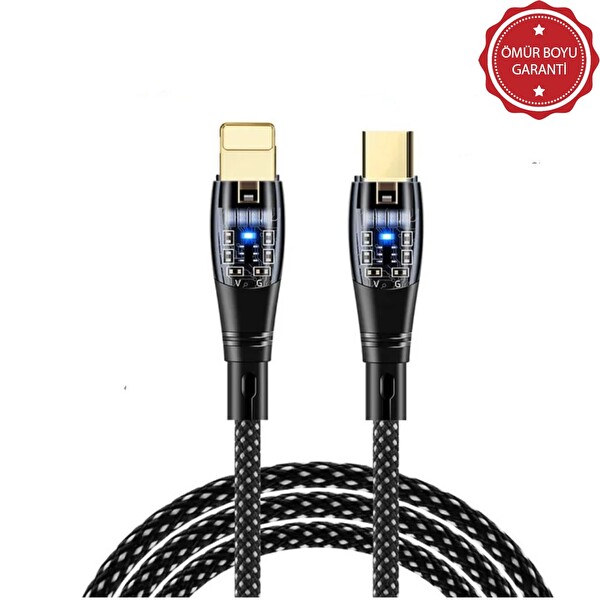 ScHitec 6A 20W Type-C to Lightning 1 Metre Hızlı Data ve Şarj Kablosu Siyah YK255S