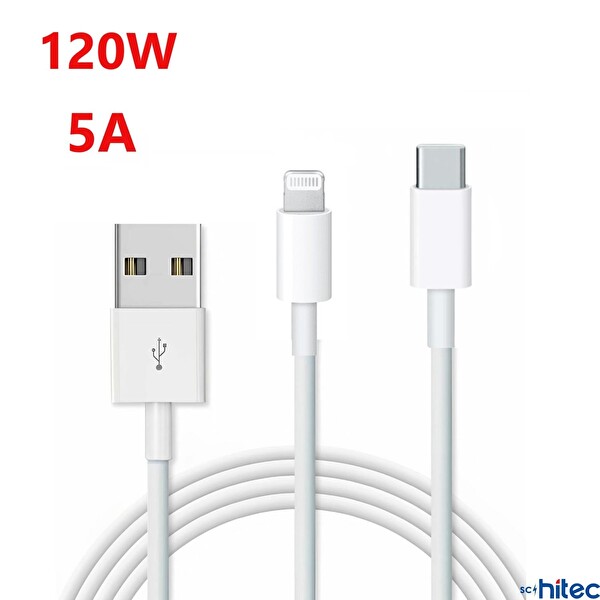 ScHitec 2in1 5A 120 W UsbA to Type-C ve Lightning Hızlı Data ve Şarj Kablosu 120 CM SX21C