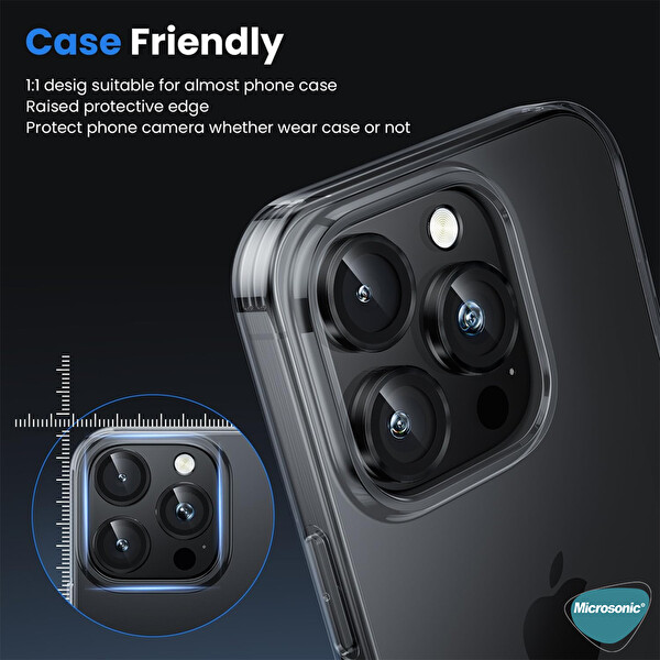 Microsonic Apple iPhone 16 Pro Tekli Kamera Lens Koruma Camı Gümüş
