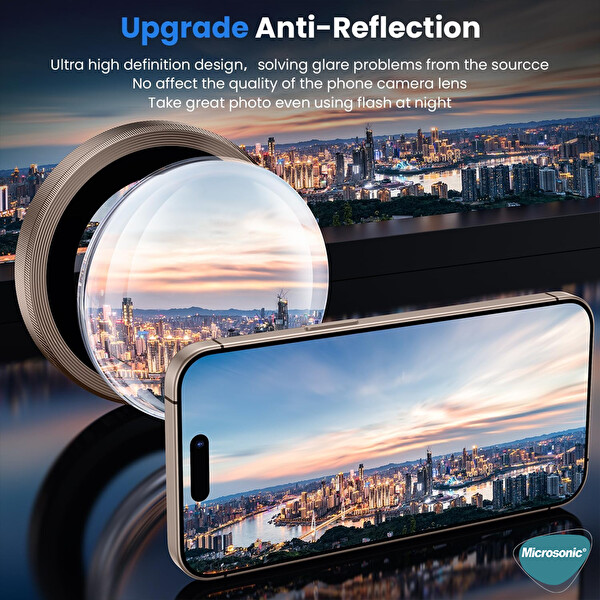 Microsonic Apple iPhone 16 Pro Tekli Kamera Lens Koruma Camı Koyu Gri