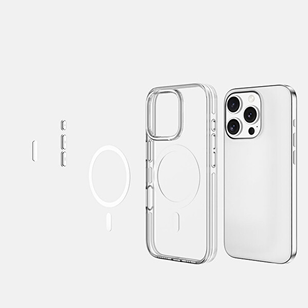 Senon Apple iPhone 16 Pro Max Kılıf Magsafe Uyumlu Şarj Özellikli Kamera Korumalı Zore Kripto Kapak