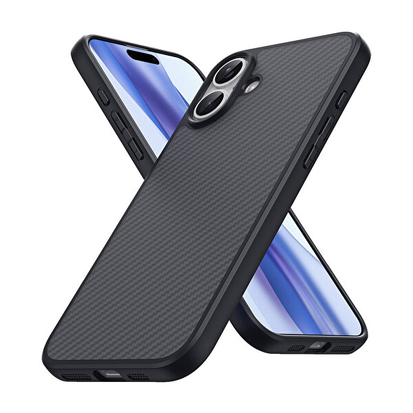 Senon Apple iPhone 16 Plus Kılıf Magsafe Uyumlu Karbon Fiber Tasarımlı Zore Elnino Kapak