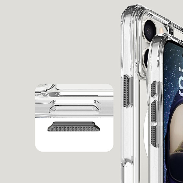 Senon Apple iPhone 16 Pro Max Kılıf Magsafe Uyumlu Airbagli Şeffaf Zore İncek Kapak